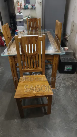 Chittagong Teak Wood Dining Table and Chairs