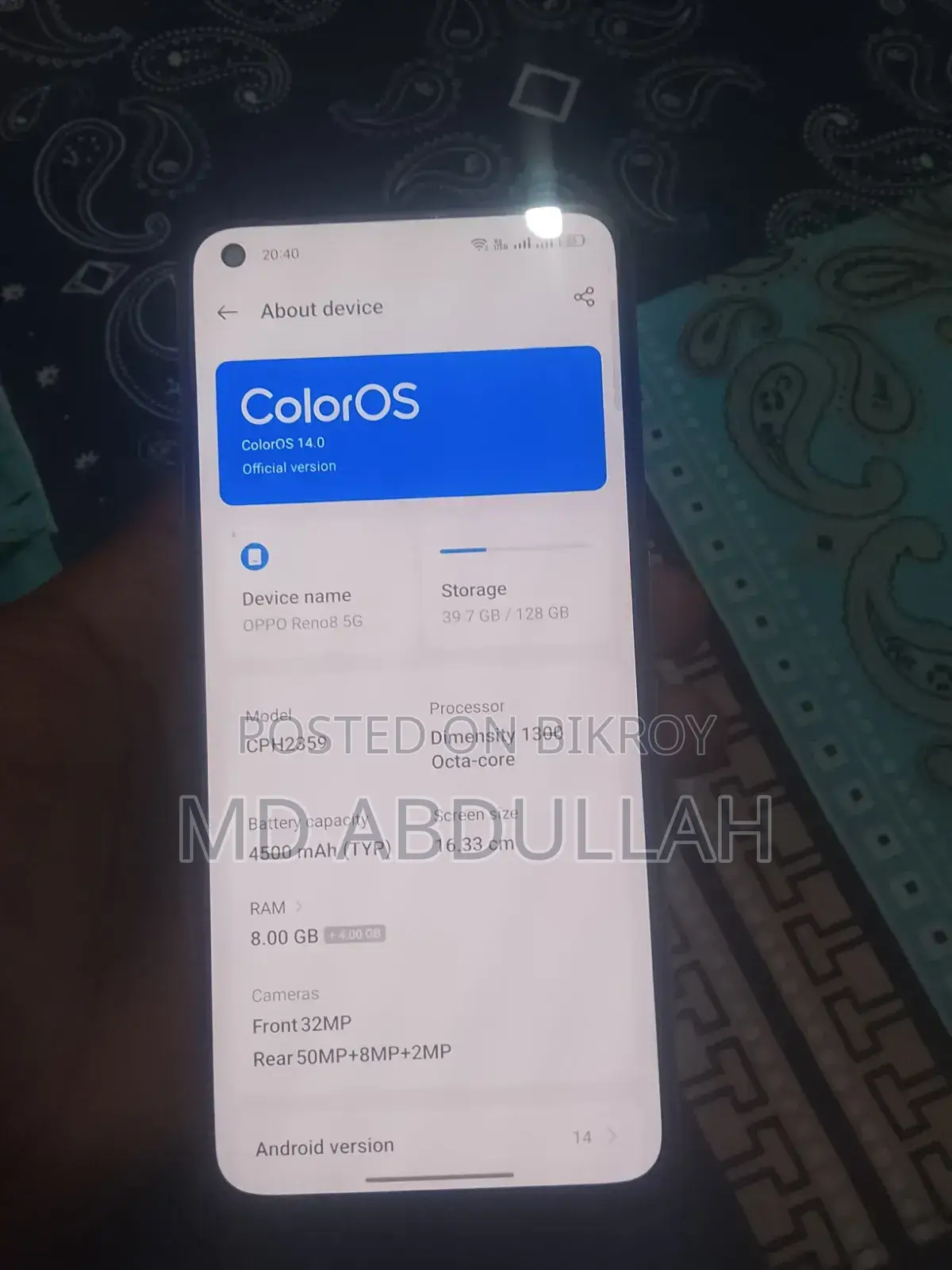 Oppo Reno8 5G 128 GB Purple