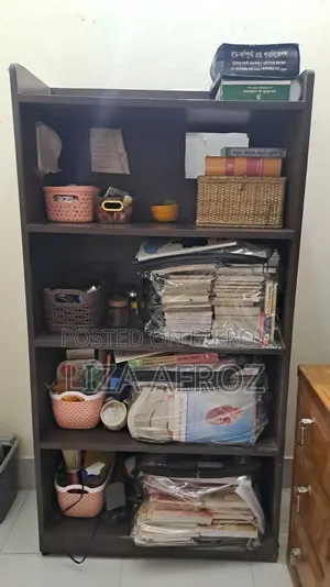 Metal Wardrobe + Filing Cabinet and Wooden Bookshelf