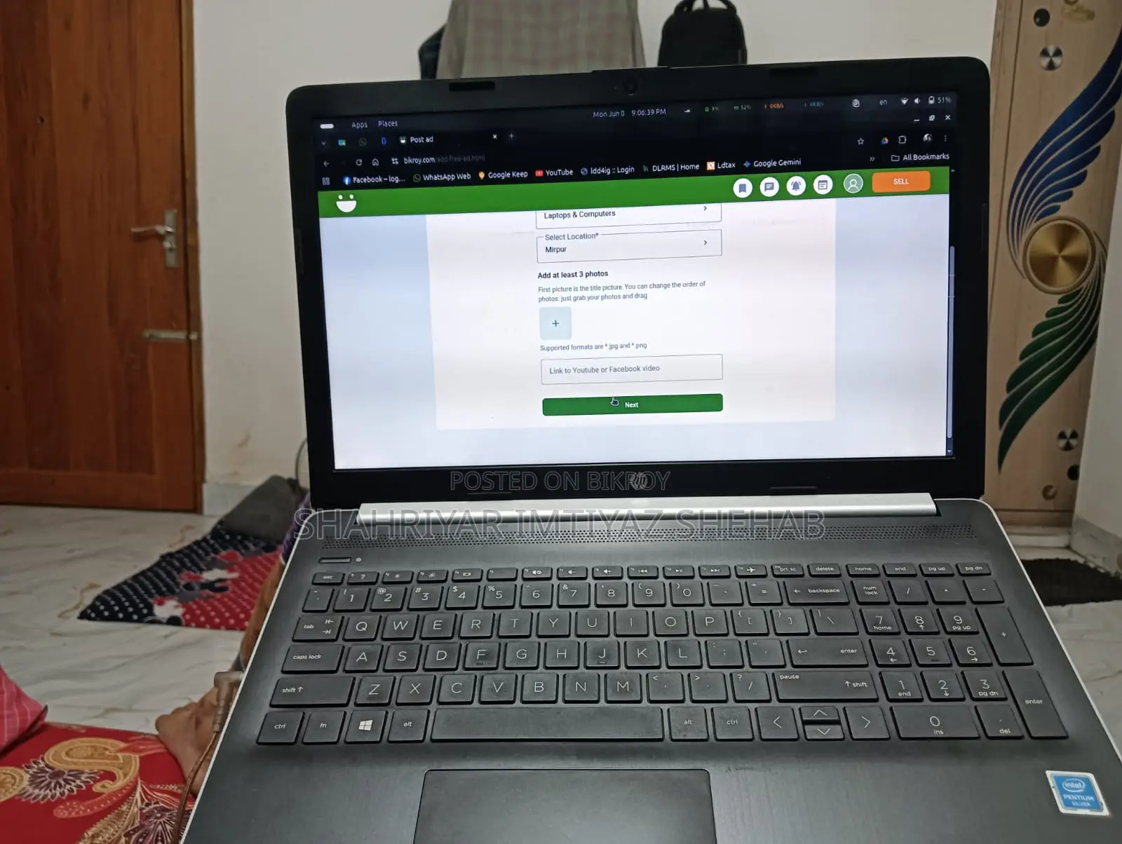 Laptop HP 15 4GB Intel Pentium SSD 128GB