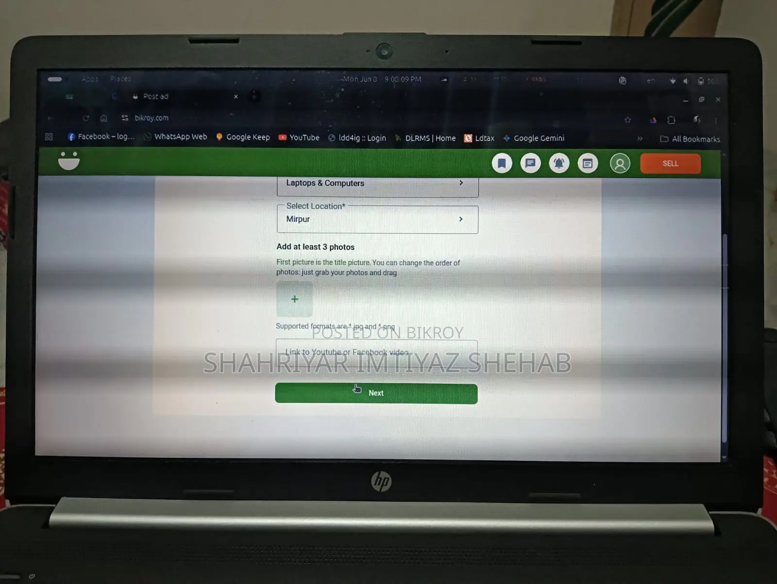 Laptop HP 15 4GB Intel Pentium SSD 128GB