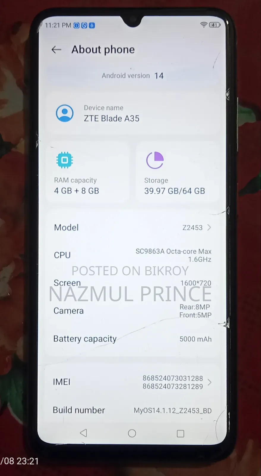 ZTE A35 12 GB Green