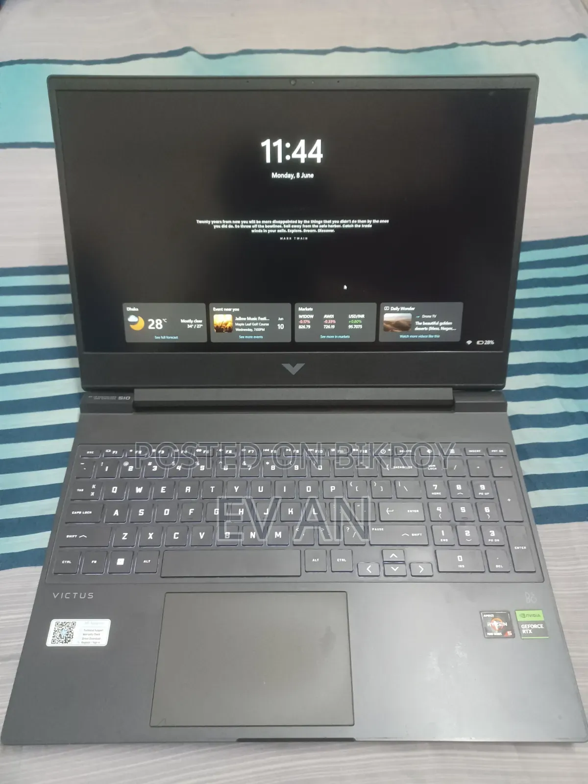 Laptop HP Victus 15 8GB AMD Ryzen 5 SSD 512GB