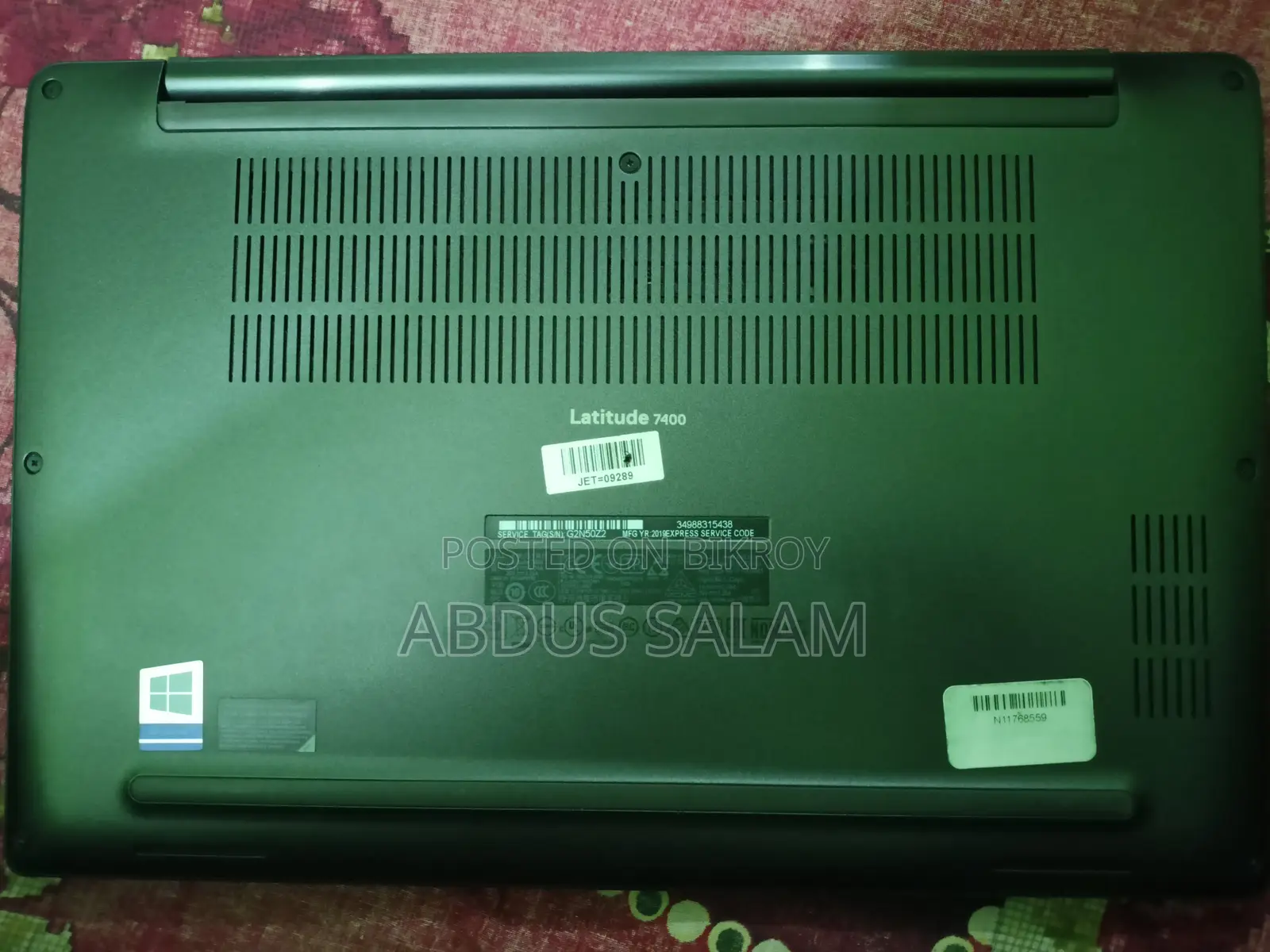 ল্যাপটপ ডেল ল্যাটিটিউড ৭৪০০ ১৬জিবি ইন্টেল কোর আই৫ এসএসডি ২৫৬জিবি