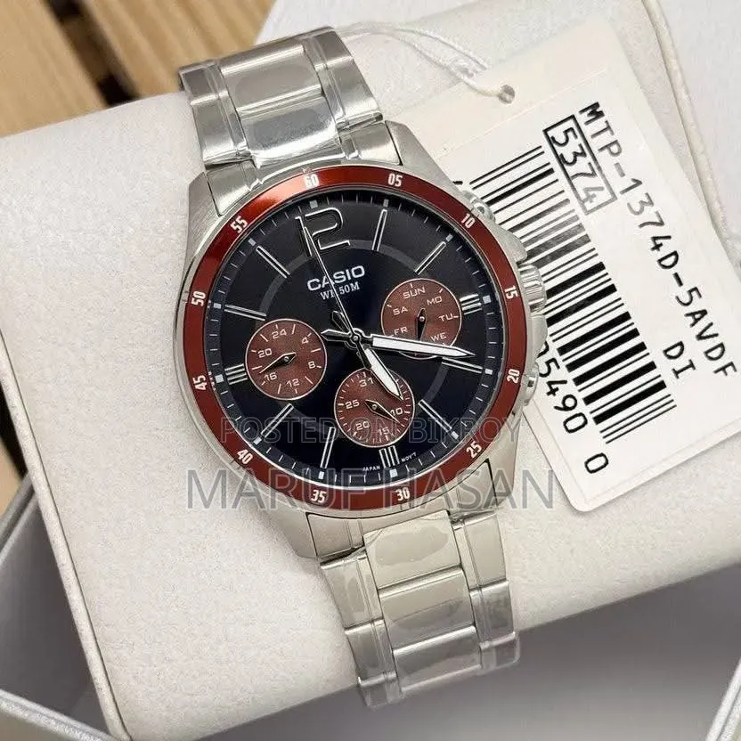 Casio Mtp-1374d-5avdf Silver Stainless Watch For Men