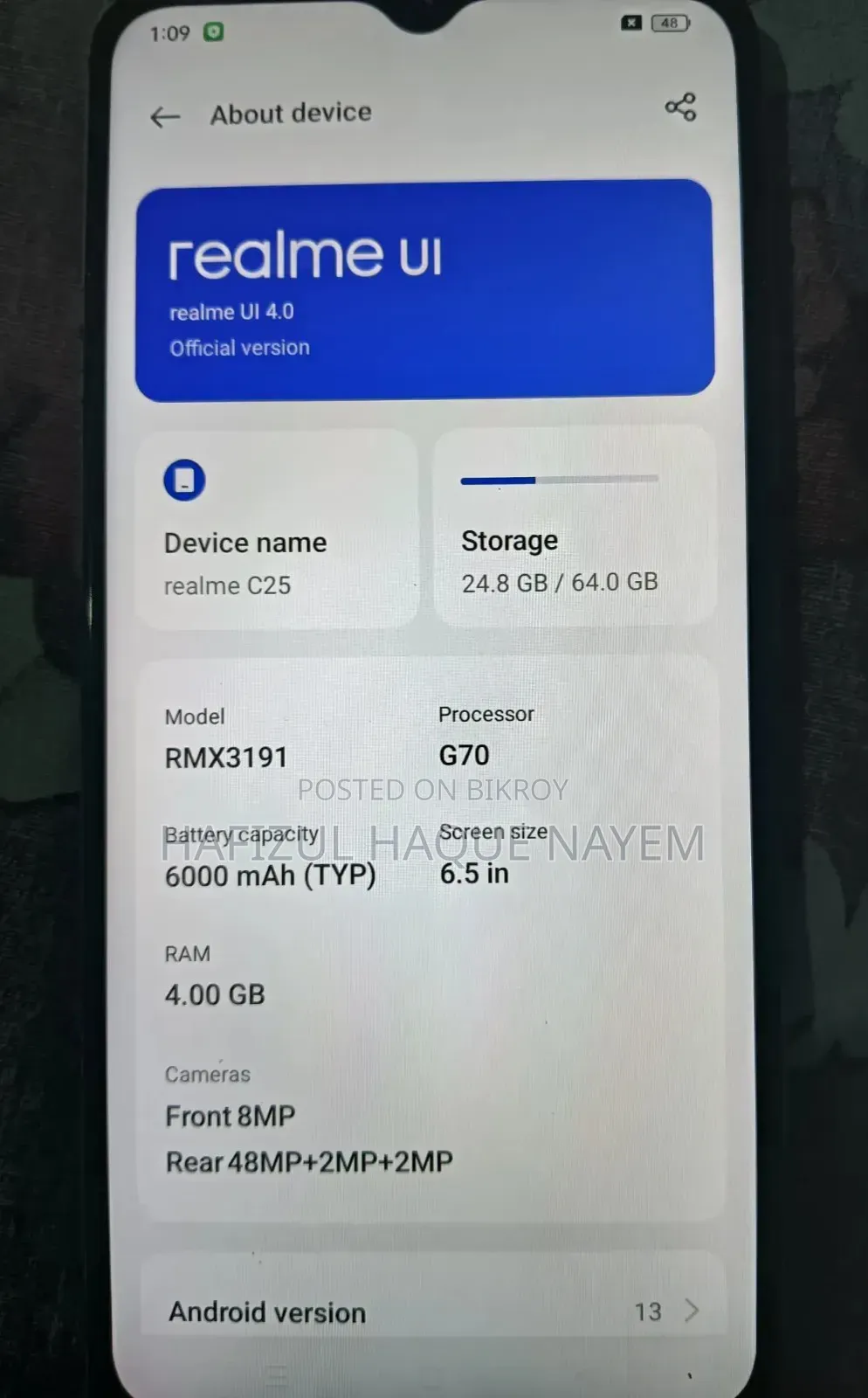 Realme C25Y 64 GB Blue