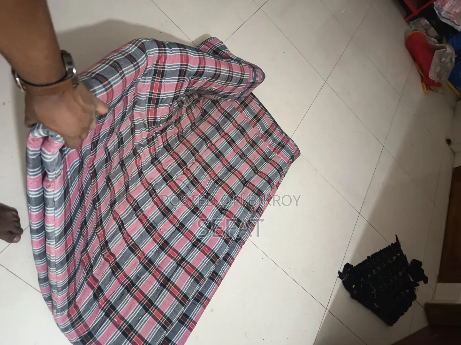 One semi-double mattress and one bolster