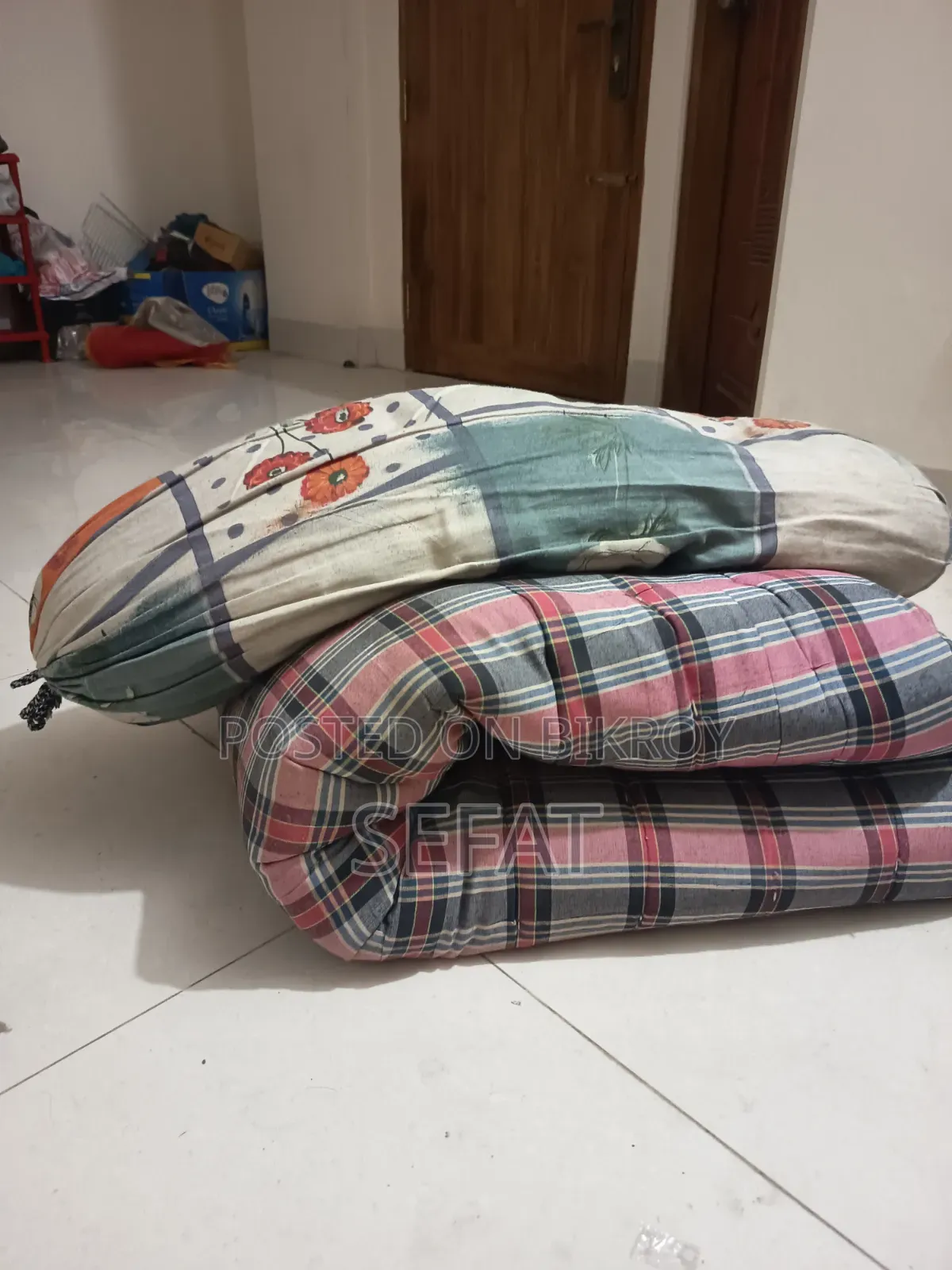 One semi-double mattress and one bolster