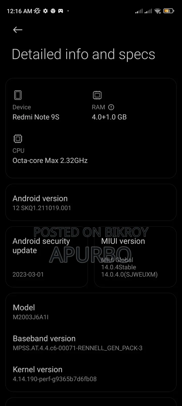 Xiaomi Redmi Note 9S 64 GB White