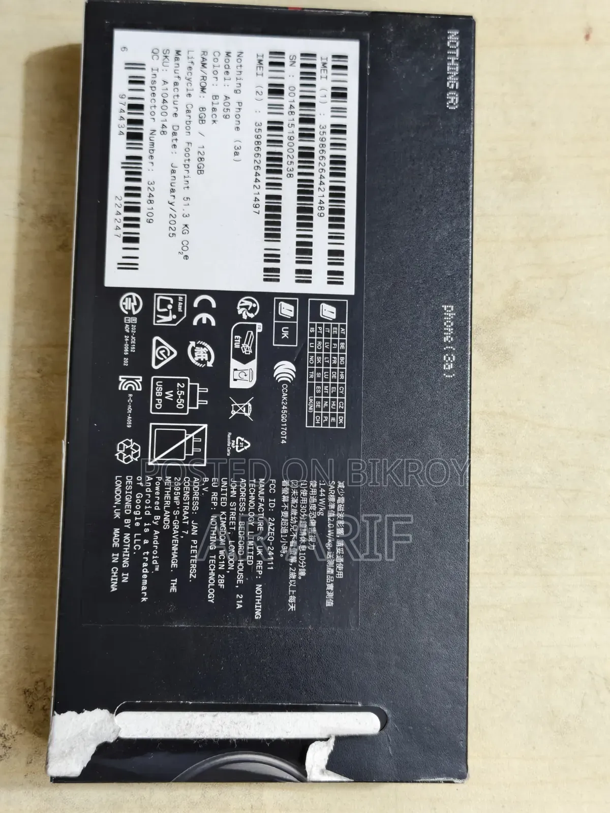 Nothing Phone 3a 128 GB Black