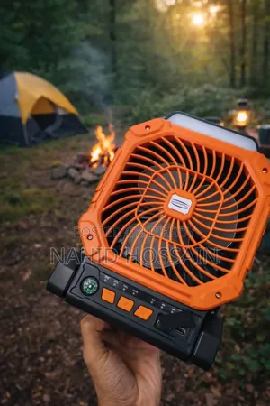 Rechargeable Solar Fan runs for 15 hours on a single charge