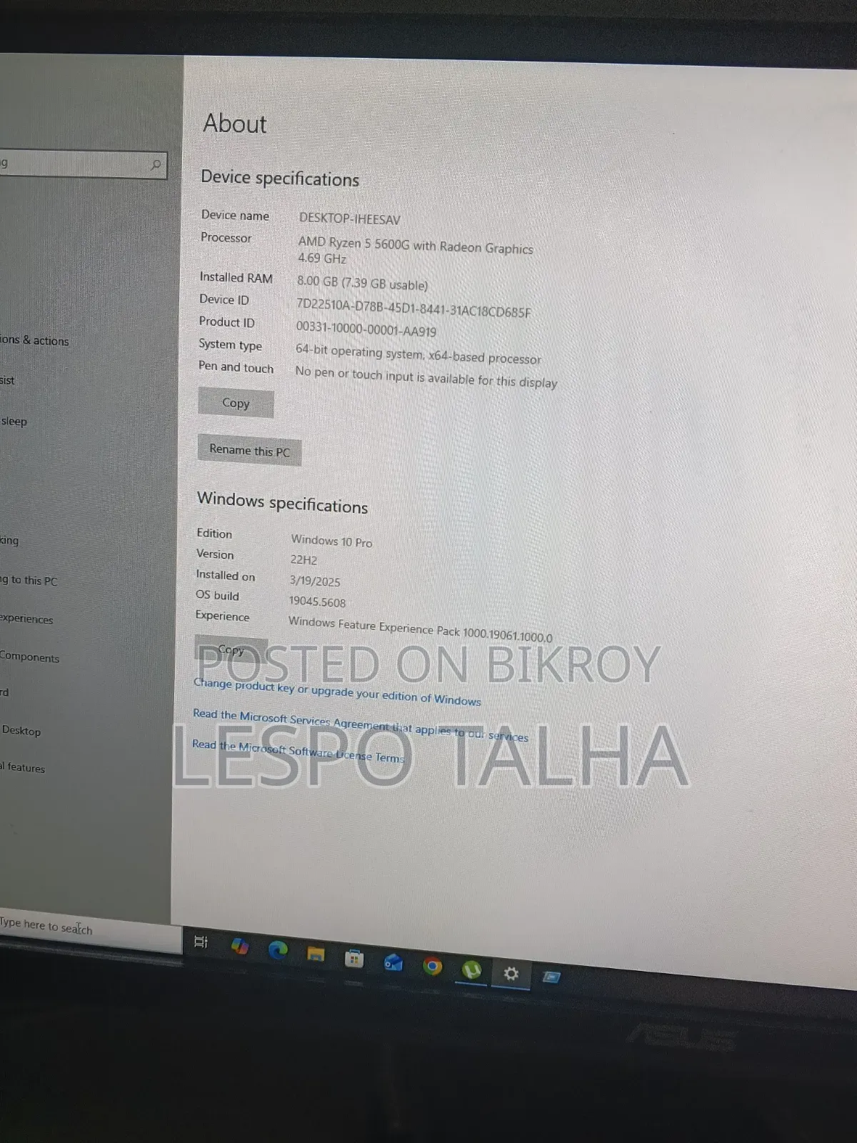Desktop Computer Asus 8GB AMD Ryzen 5 HDD+SSD 1T