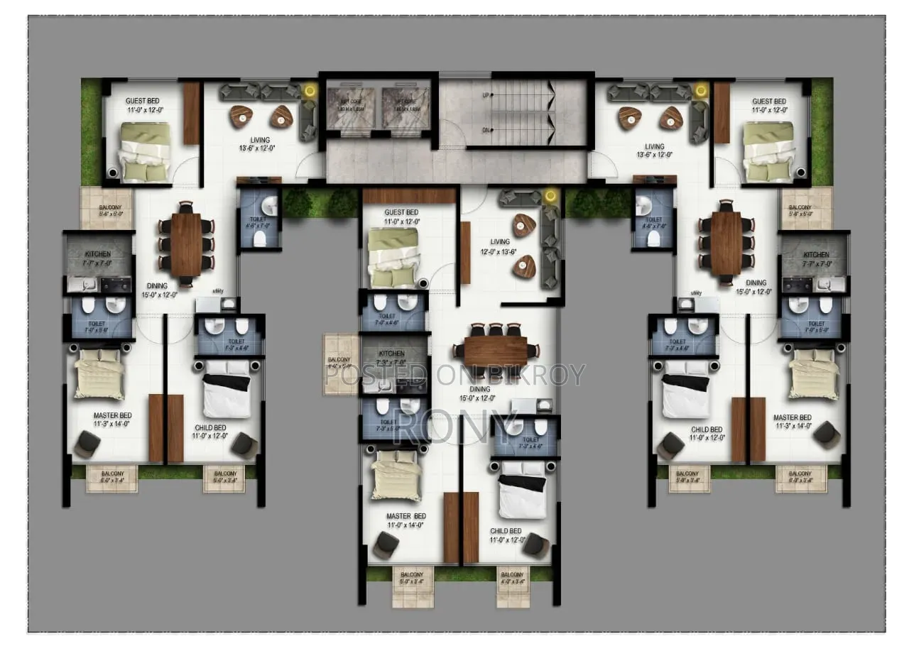 3-Bedroom Apartment In Bashundhara For Sale