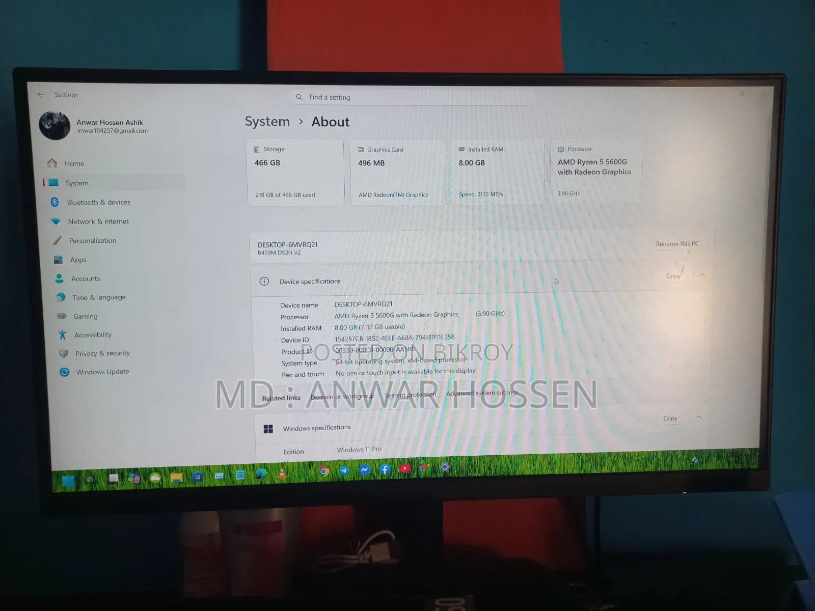 Gigabyte GA-H110MSTX-HD3-ZK 8GB AMD Ryzen 5 HDD+SSD 512GB