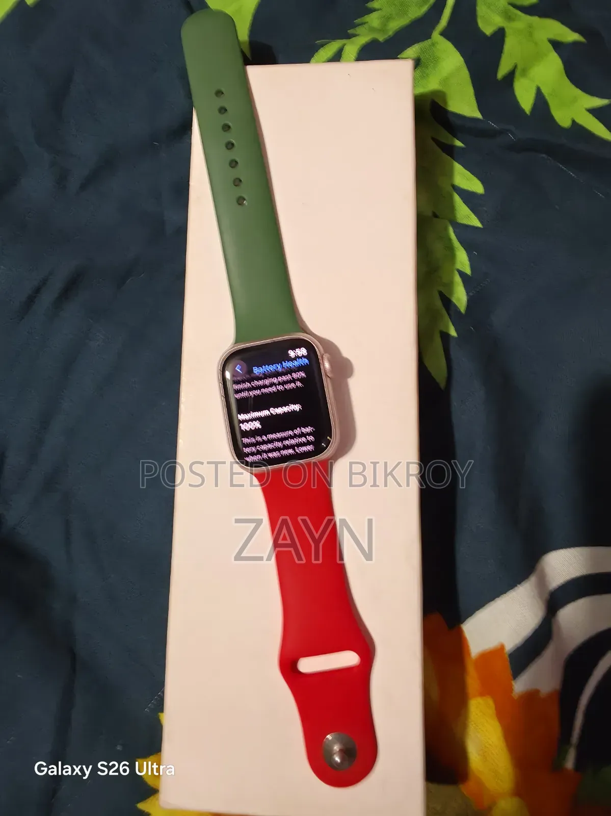 Apple Watch Series 9 Just Pink Colour 41mm Full Box 100% Battery