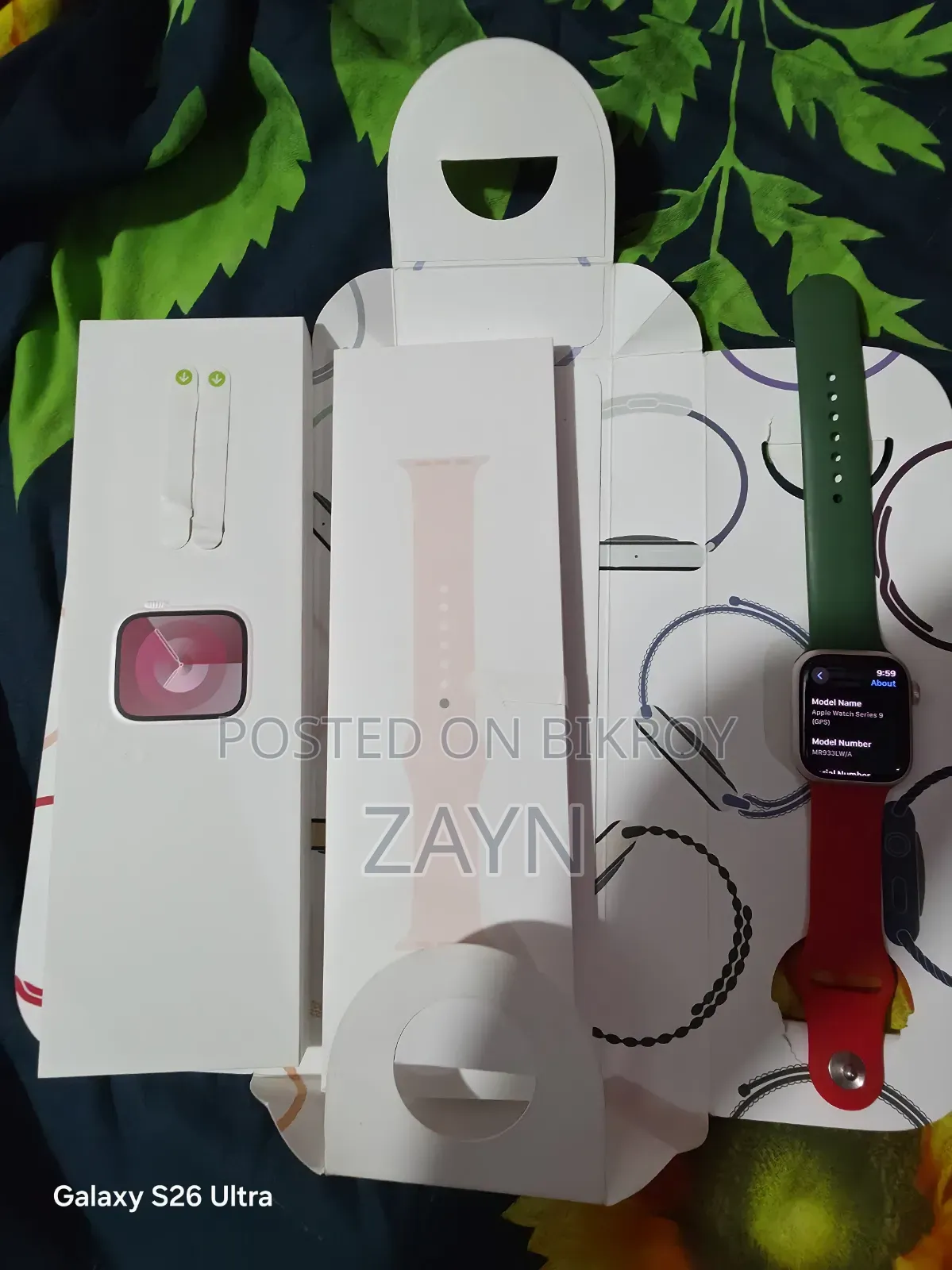 Apple Watch Series 9 Just Pink Colour 41mm Full Box 100% Battery