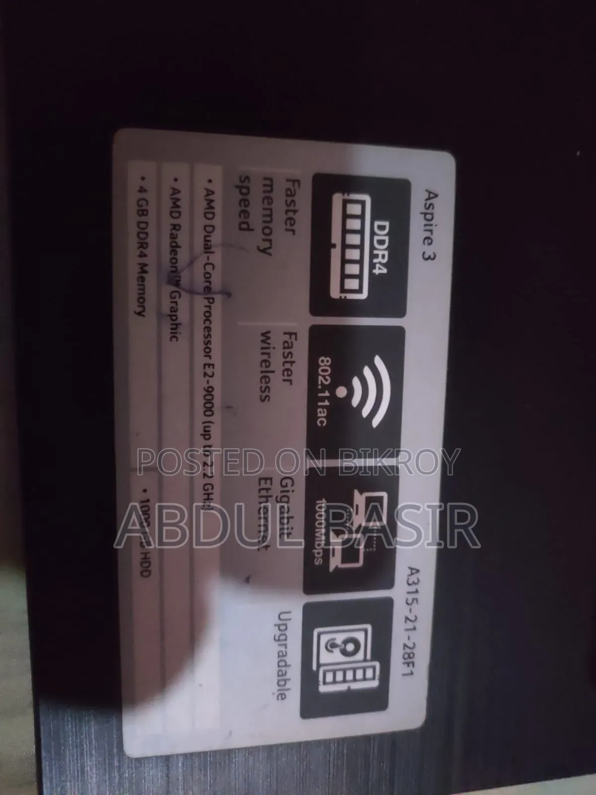 Laptop Acer Aspire 3 4GB AMD HDD+SSD 1T