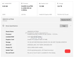 Desktop Computer 8GB Intel Core I5 HDD+SSD 1T