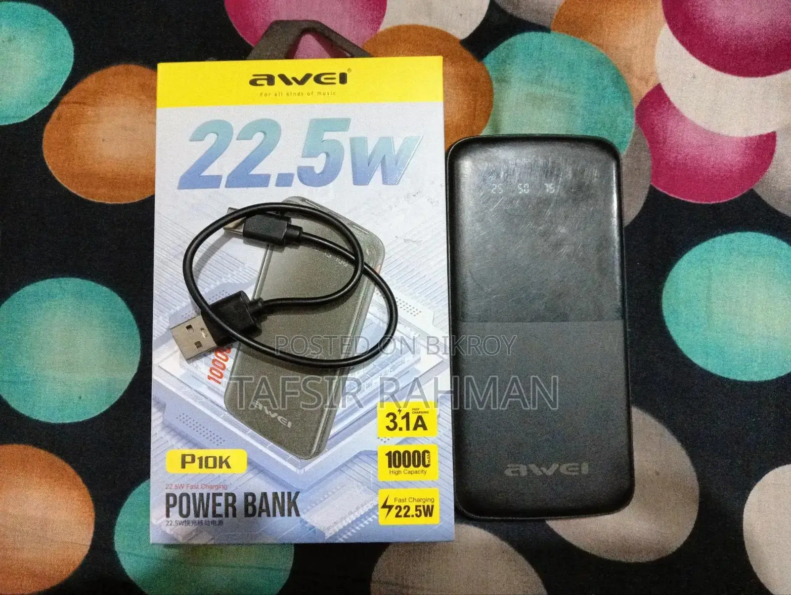Awei P10k 10000mah Power Bank (Used).