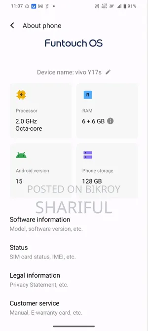 Vivo Y17 128 GB Blue