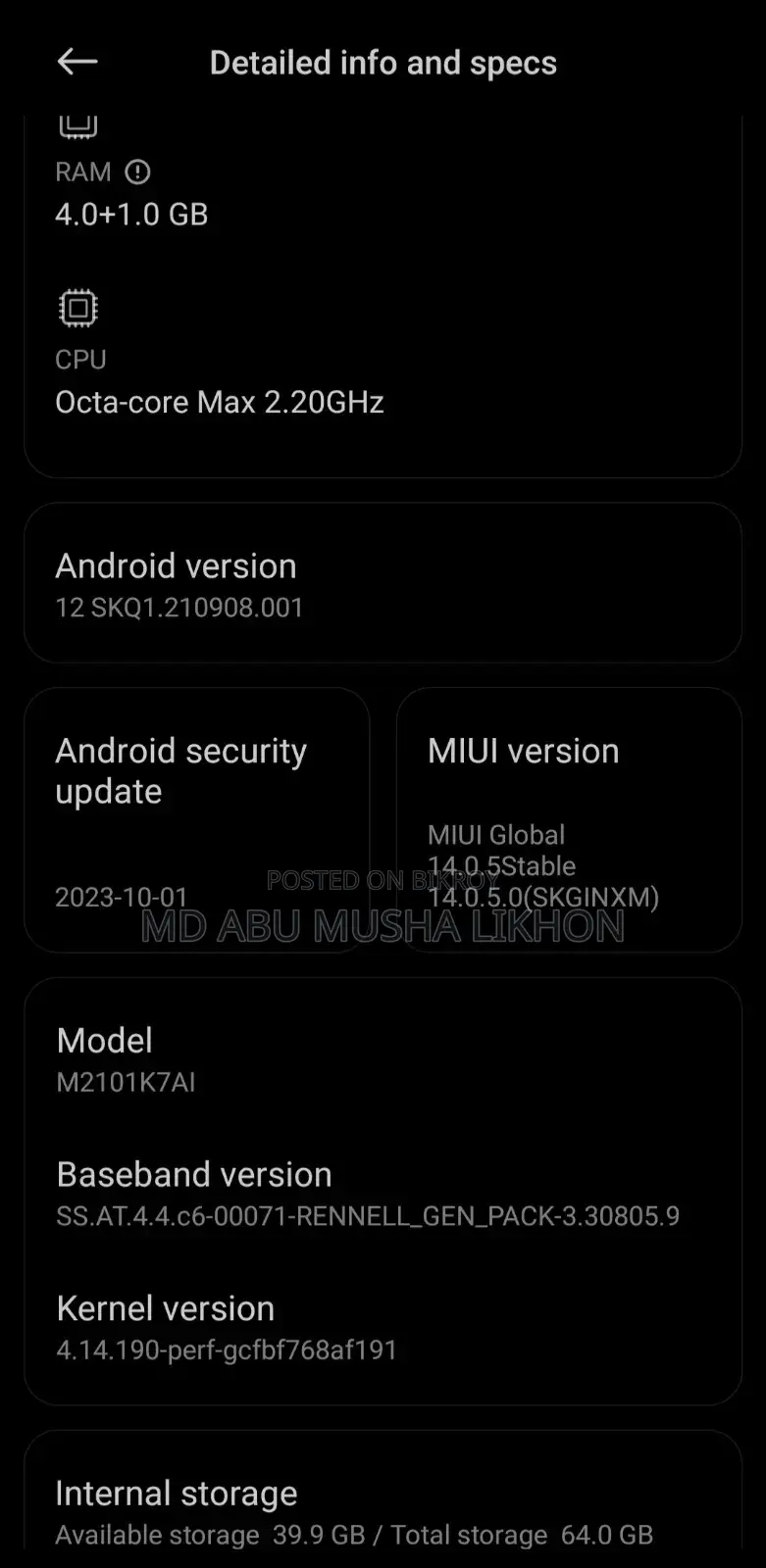 Xiaomi Redmi Note 10 64 GB Green