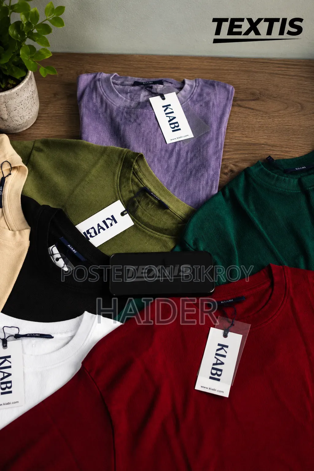 Premium French Brand Kiabi Waffle Fabric T-shirt