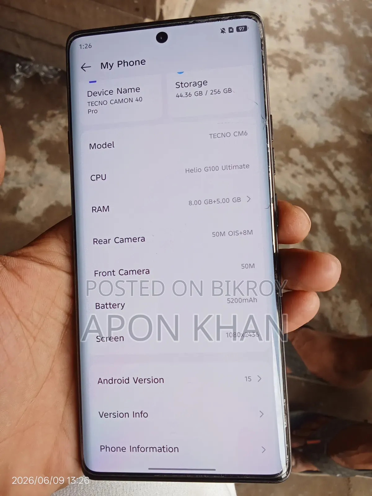 Tecno Camon 40 Pro 5G 256 GB Rose Gold