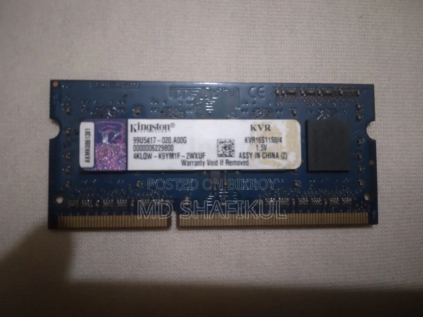 Laptop RAM 4+4