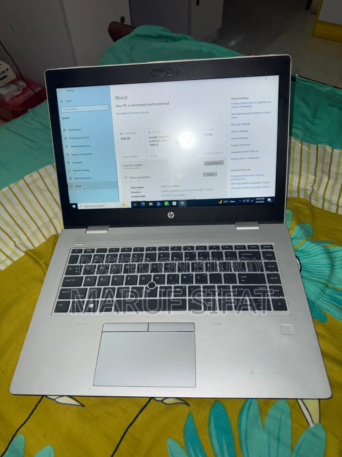 Laptop HP ProBook 640 8GB Intel Core i5 SSD 256GB