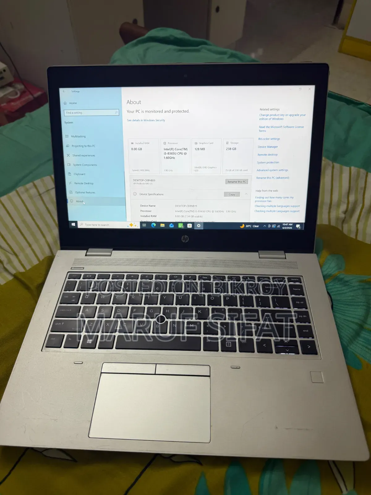 Laptop HP ProBook 640 8GB Intel Core i5 SSD 256GB