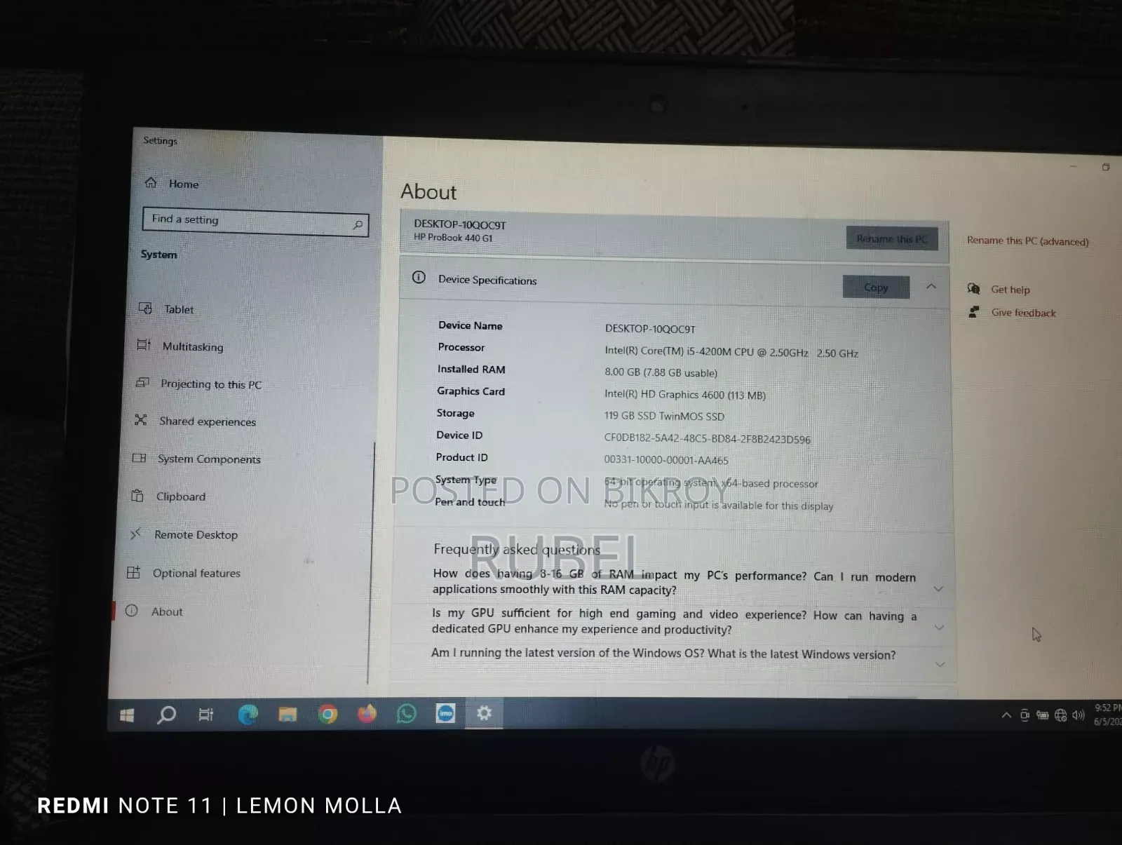 Laptop HP ProBook 440 G2 8GB Intel Core i5 SSD 128GB