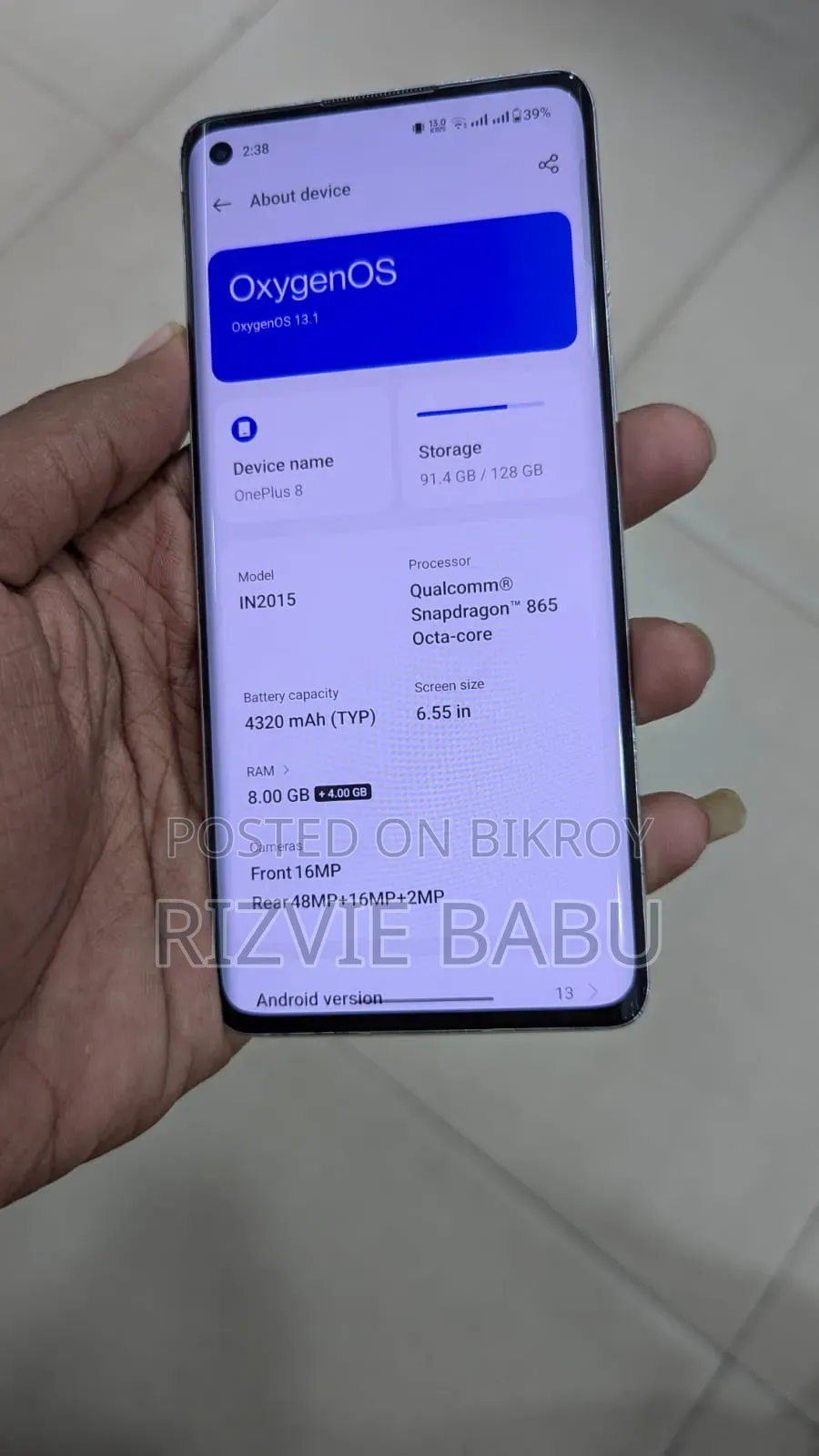 OnePlus 8 128 GB Silver