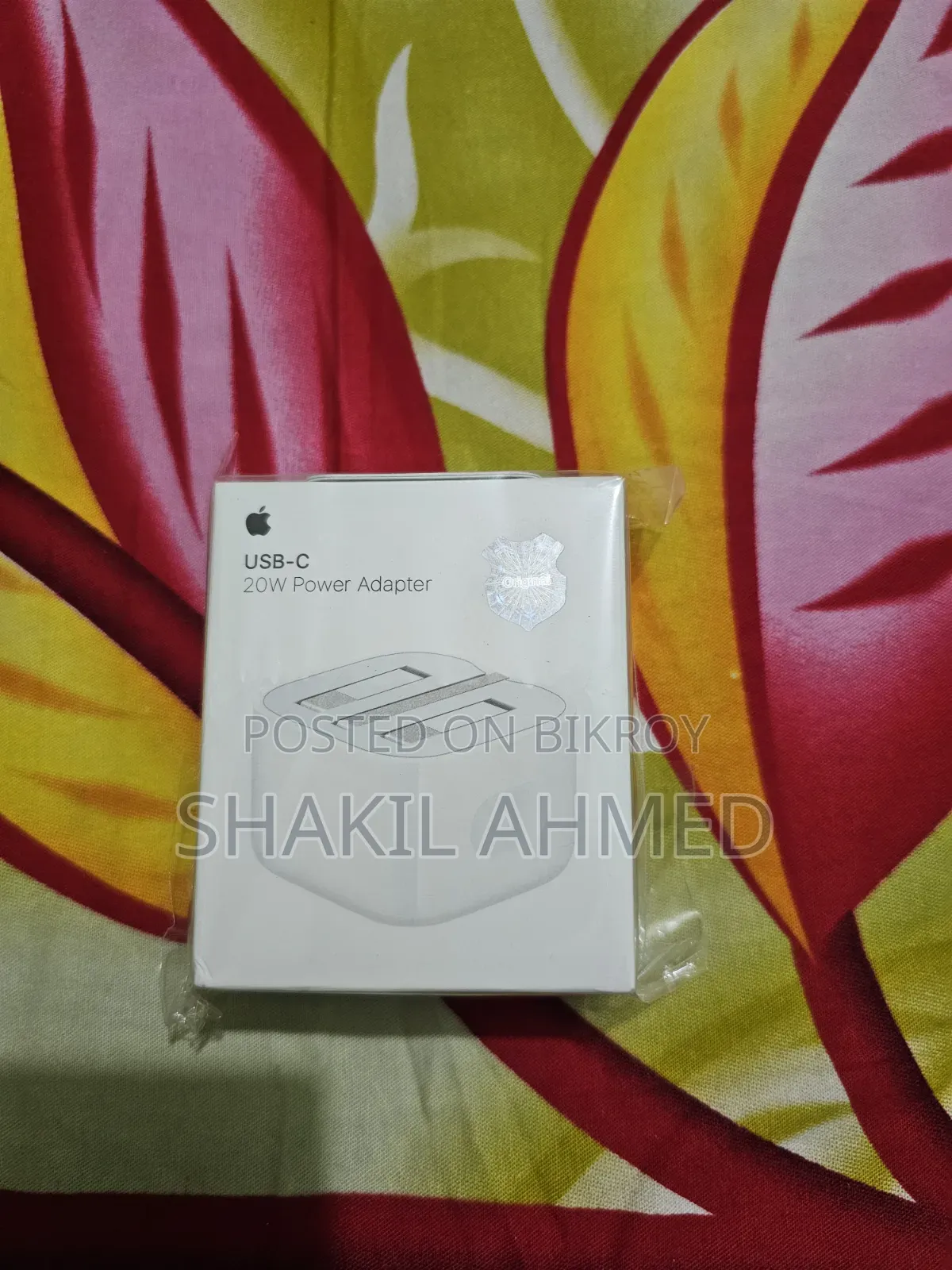 অ্যাপল আইফোন অ্যাডাপ্টার ও কেবল ২০ওয়াট অরিজিনাল