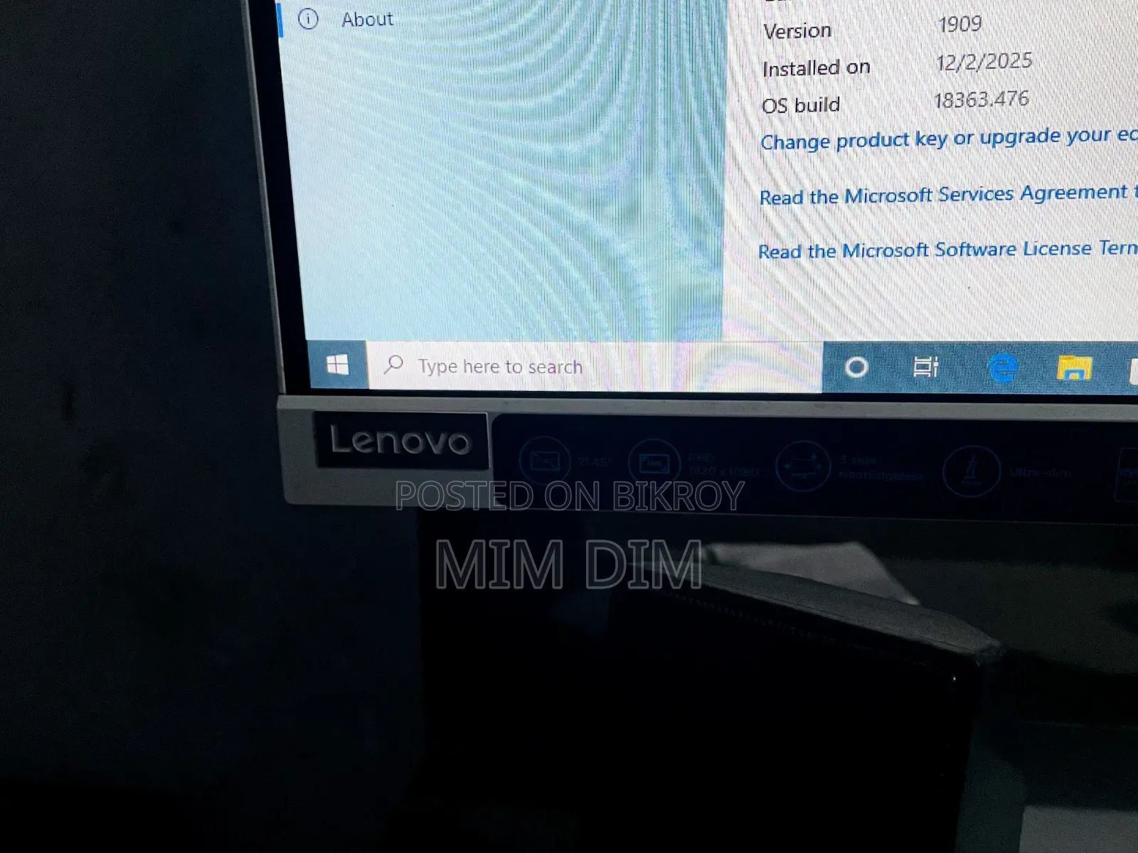 Desktop Computer Lenovo 8GB Intel Core i3 SSD 1TB