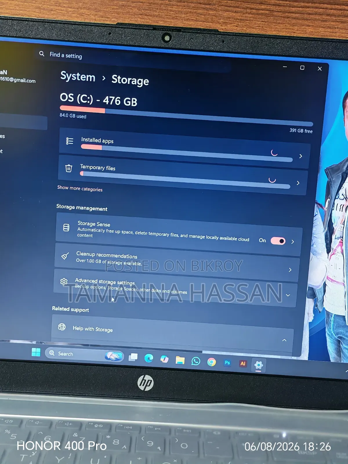 নতুন ল্যাপটপ এইচপি ১৫ ১৬জিবি ইন্টেল কোর আই৫ এসএসডি ৫০০জিবি