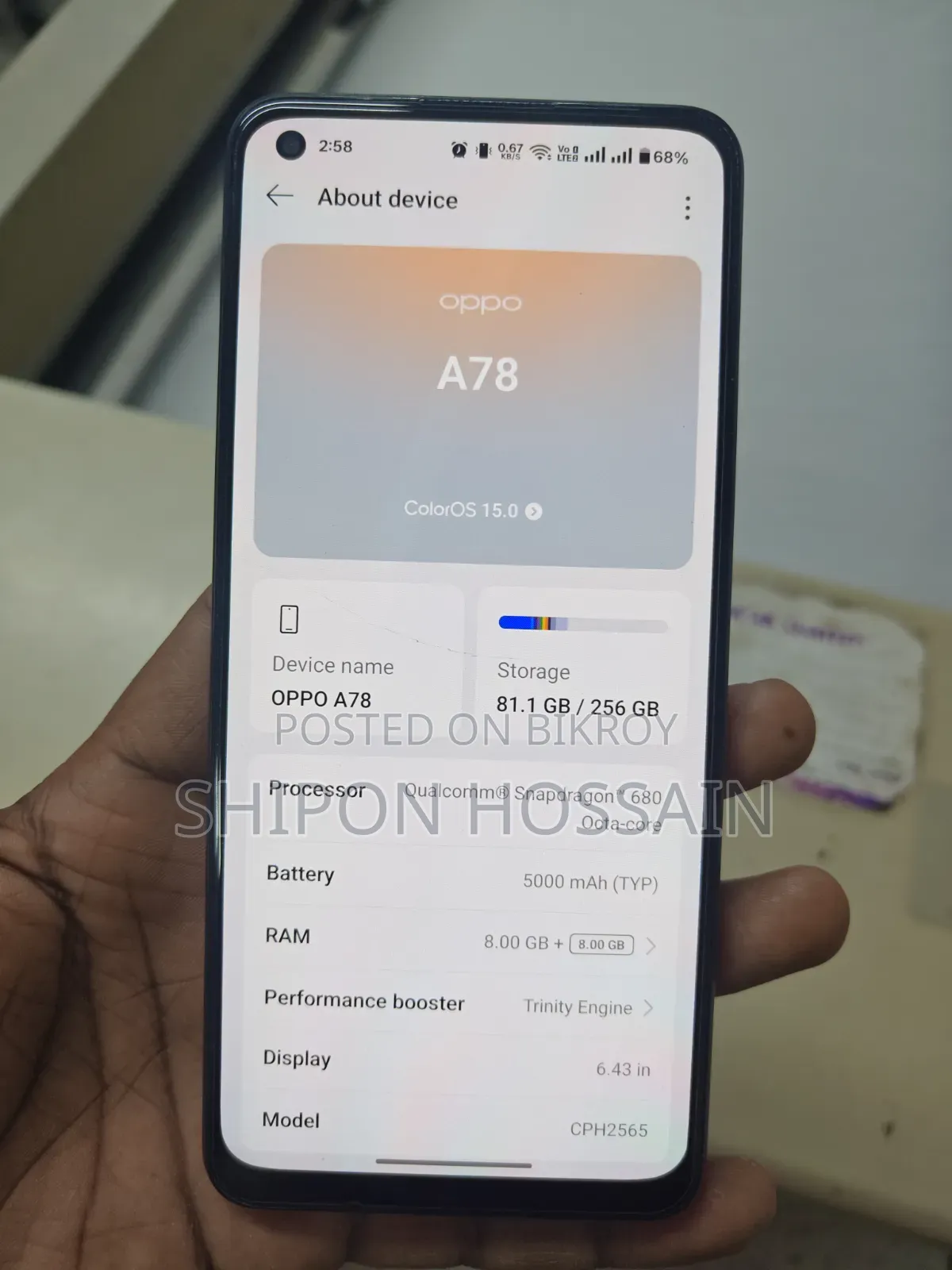 New Oppo A78 5G 256 GB Black