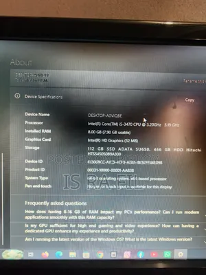 Desktop Computer Samsung ArtPC PULSE 8GB Intel Core i5 HDD 500GB