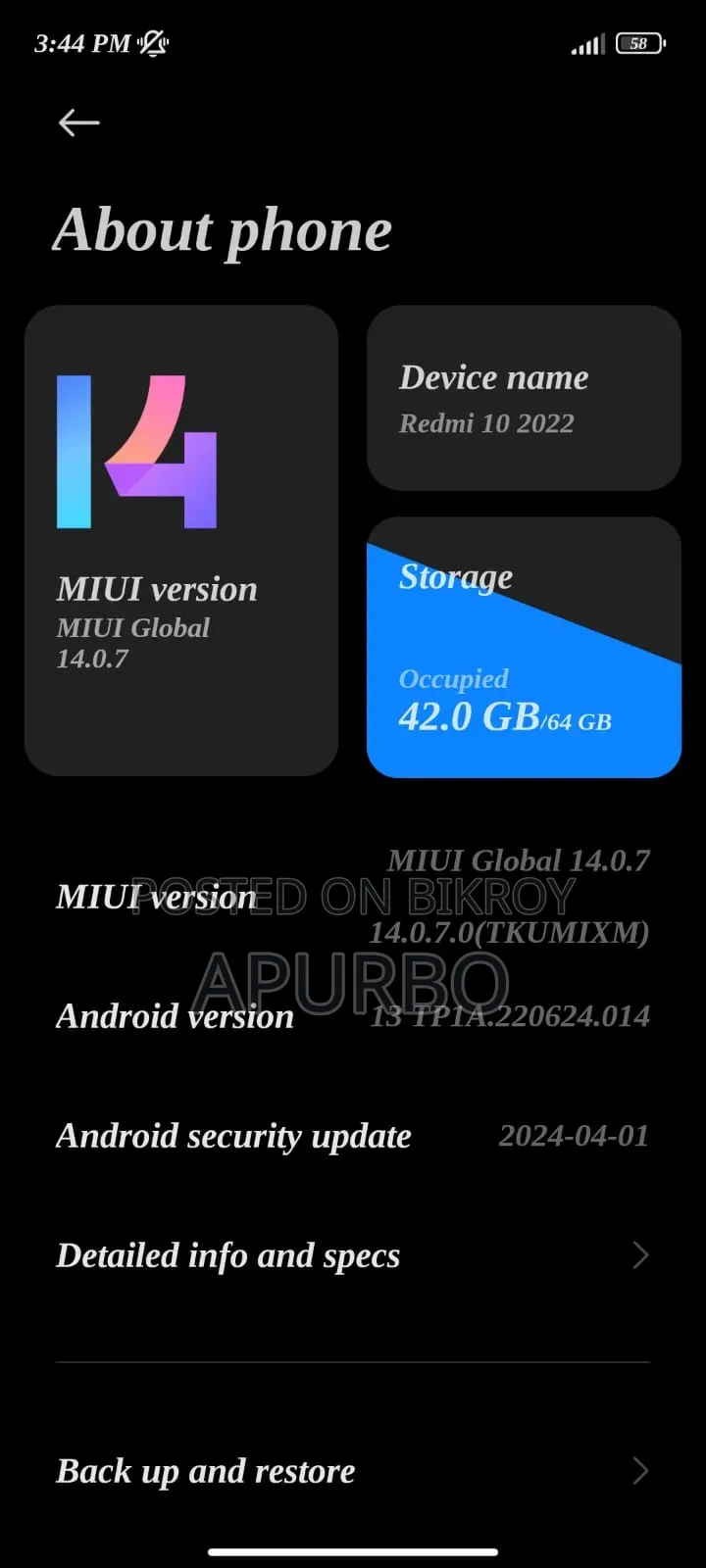 Xiaomi Redmi 10 64 GB Black