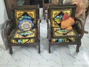 Old Mahogany Wood Sofa Set (3-Seater) and Coffee Table