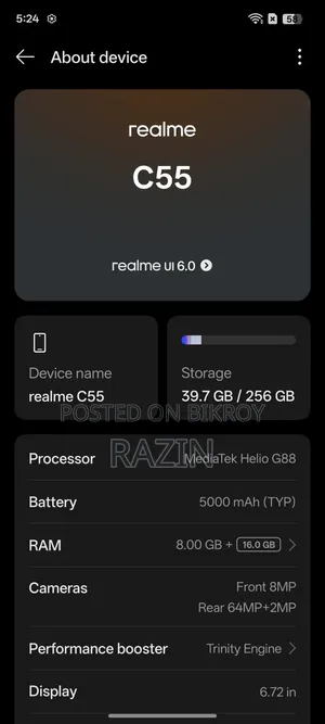 Realme C55 256 GB Blue