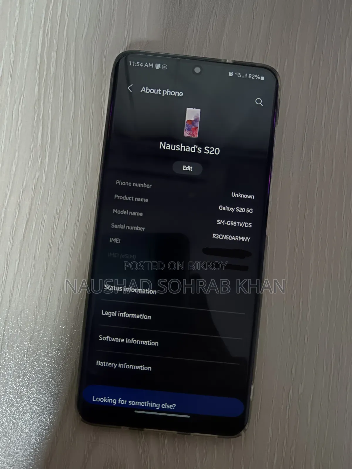 Samsung Galaxy S20 5G Uw 128 GB Black