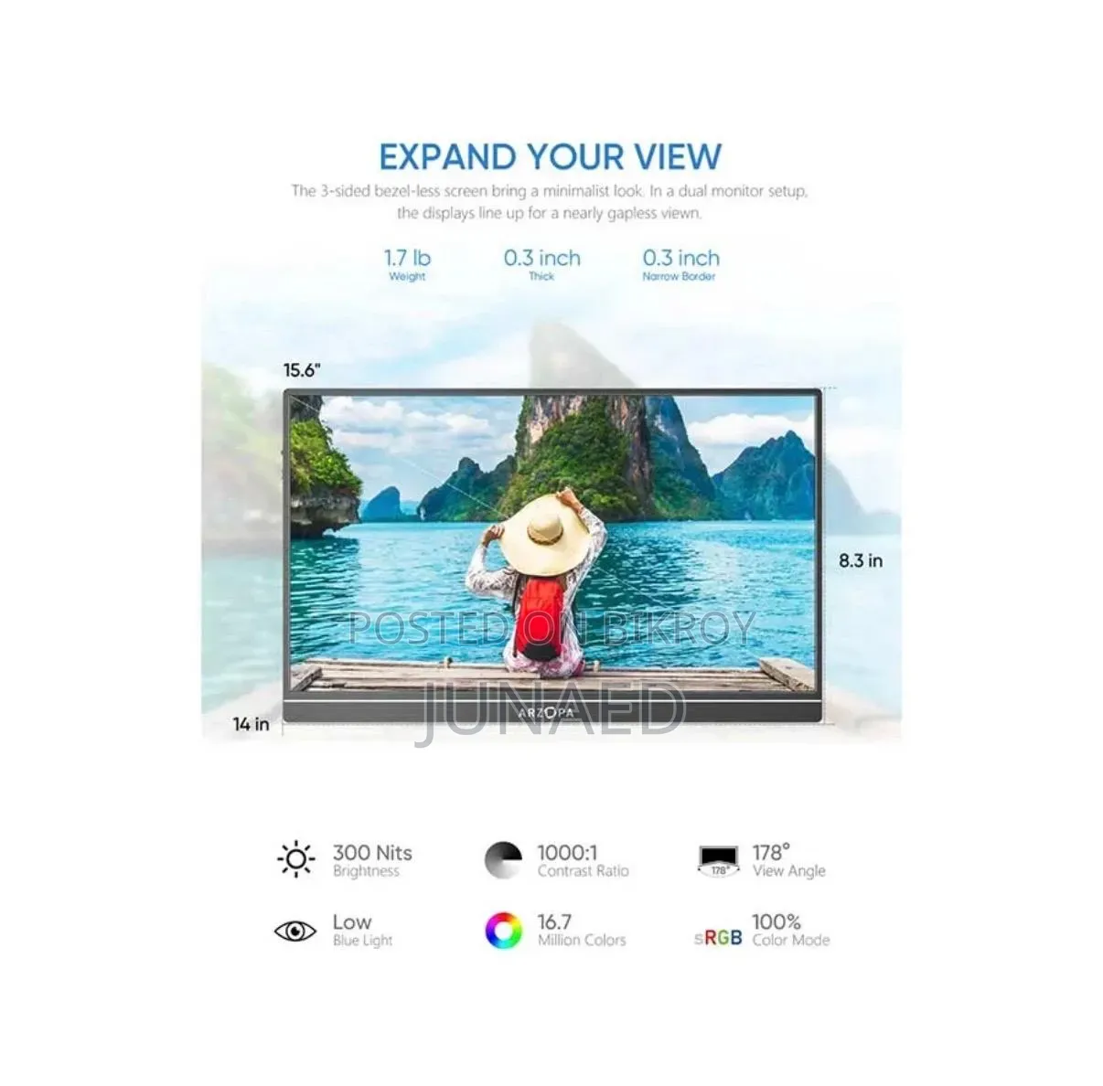 Arzopa Portable Monitor 15.6 Inch
