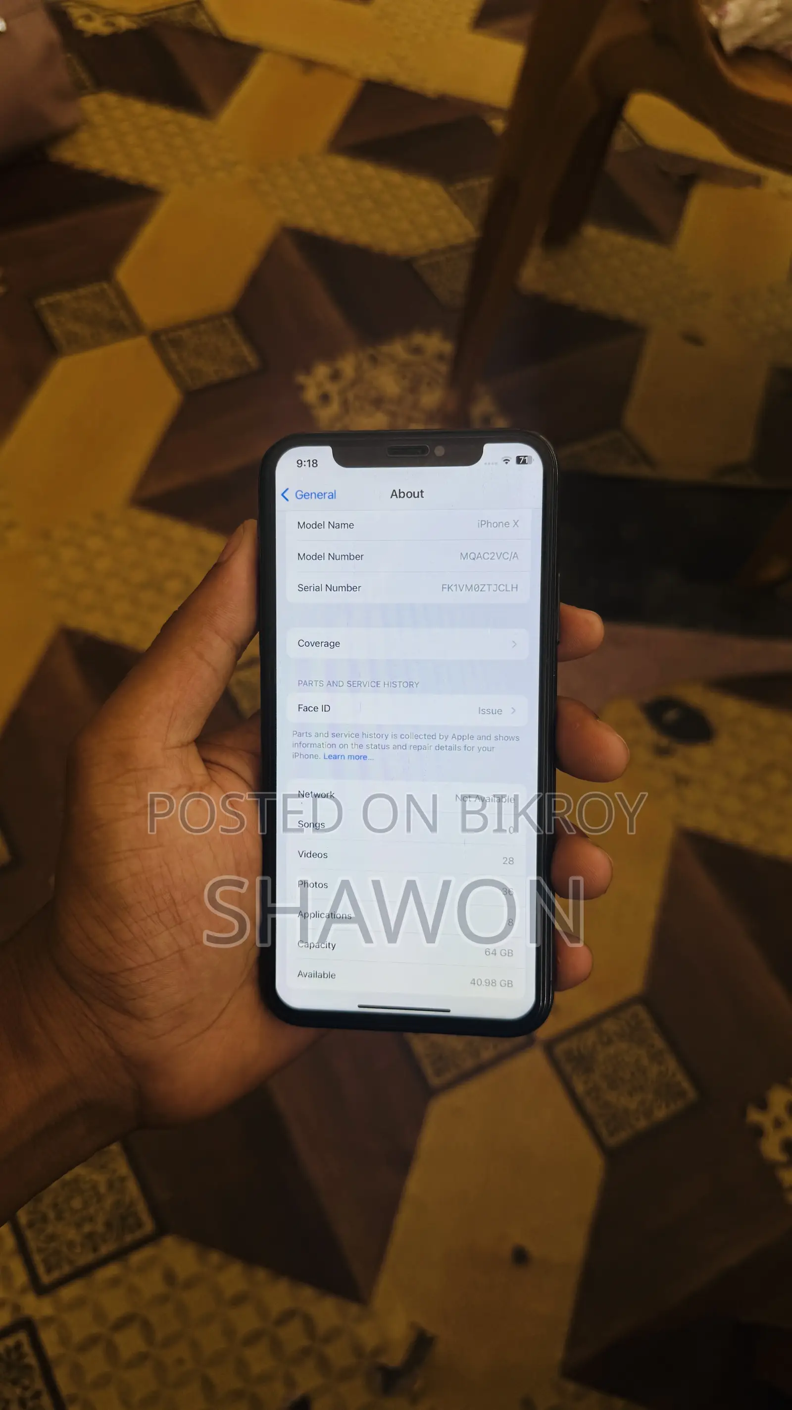 Apple iPhone X 64 GB Black
