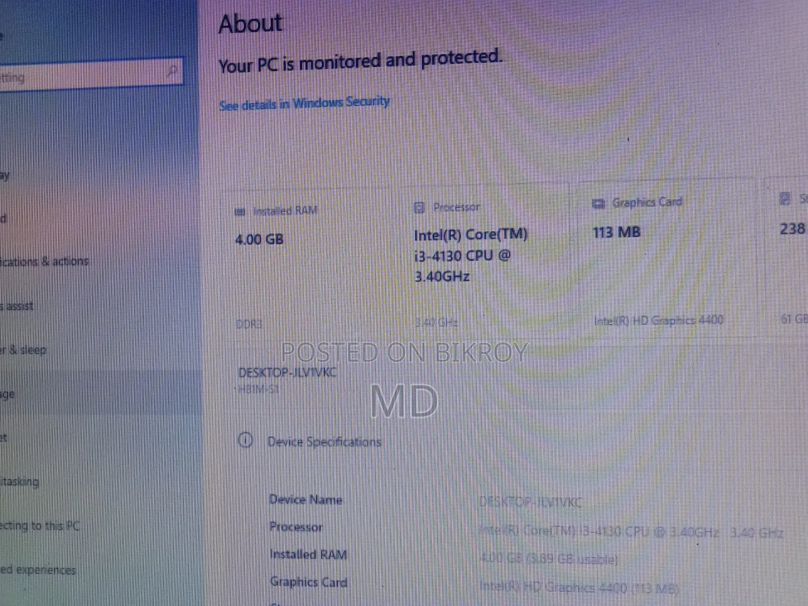 Desktop Computer Gigabyte GB-BXi3H-4010 4GB Intel Core I3 HDD 320GB