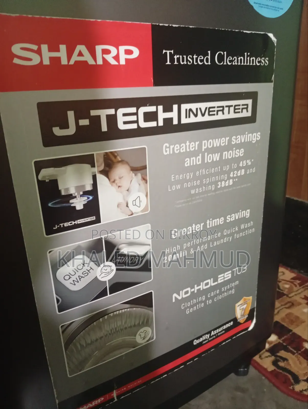 Sharp Es-W95twxt-Sa 9.5 Kg Full Auto J-Tech Inverter Washing Machine