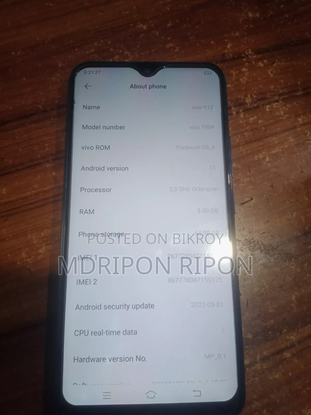 Vivo Y12 64 GB Blue