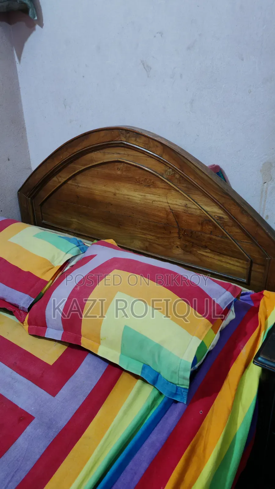 সিঙ্গেল সেগুন কাঠের খাট