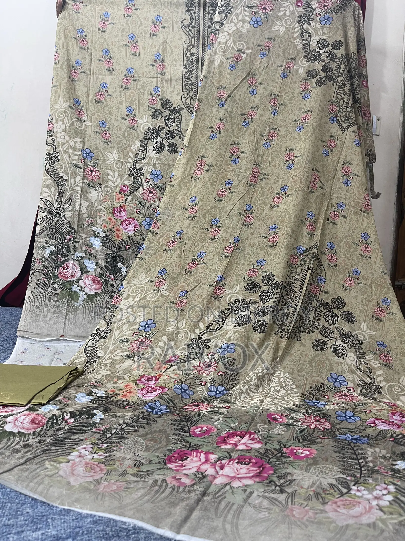 Zamzam Luxury Lawn 3 Piece Olive Green Unstitched 100% Cotton