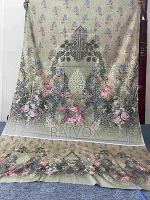 Zamzam Luxury Lawn 3 Piece Olive Green Unstitched 100% Cotton