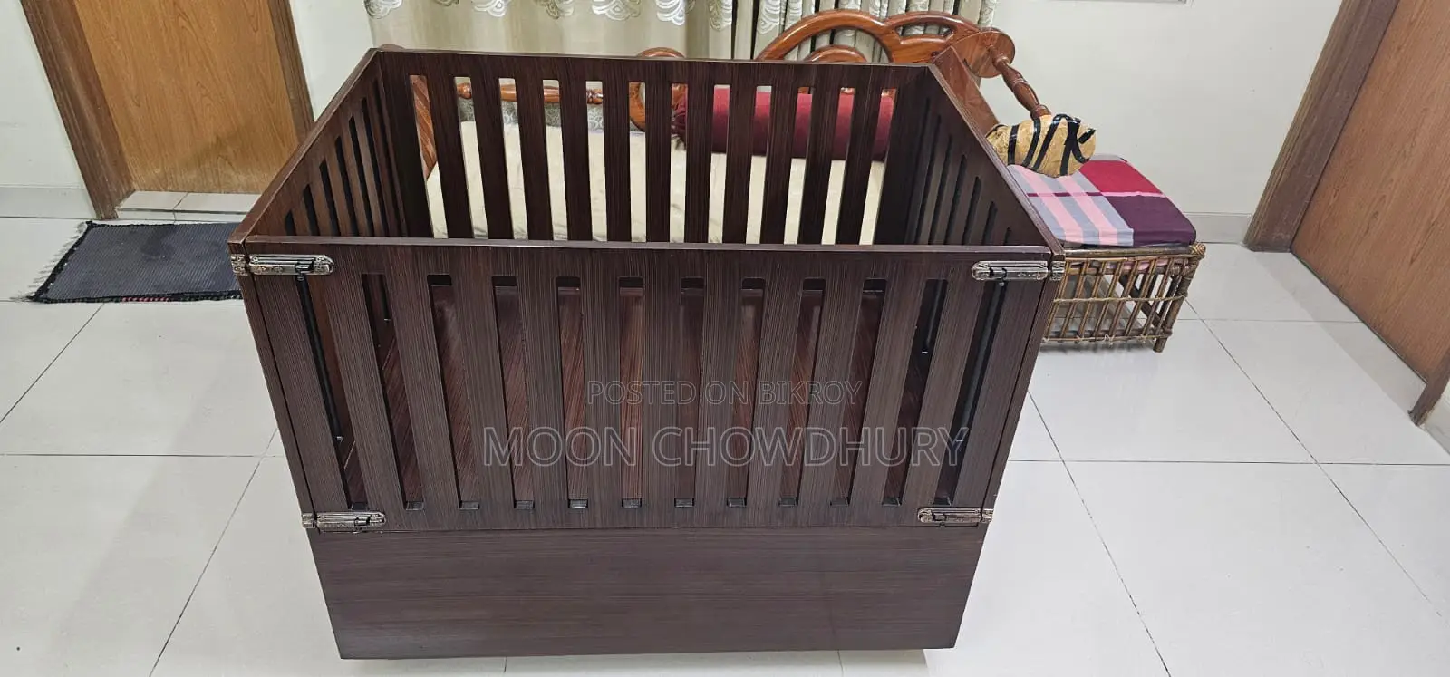 MDF Baby Cot/Crib With Mattress